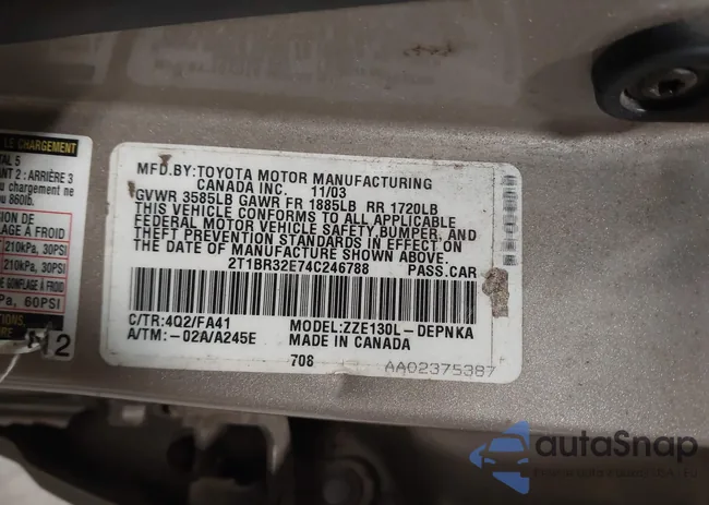 2T1BR32E74C246788: 42876760