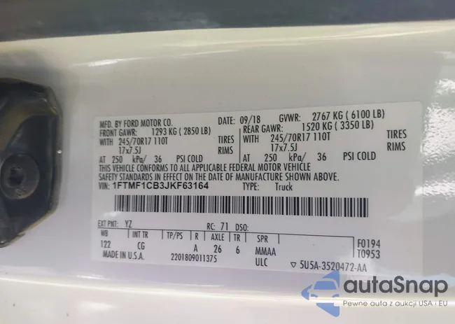 1FTMF1CB3JKF63164: 42877796