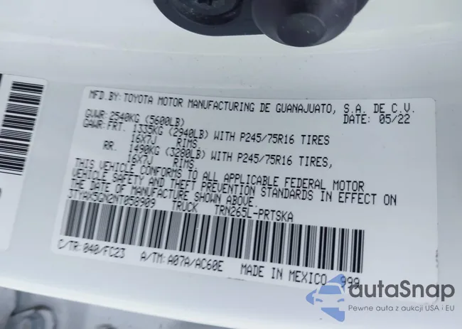 3TYAX5GN2NT058909: 42877853