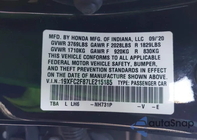 19XFC2F87LE215185: 42878310