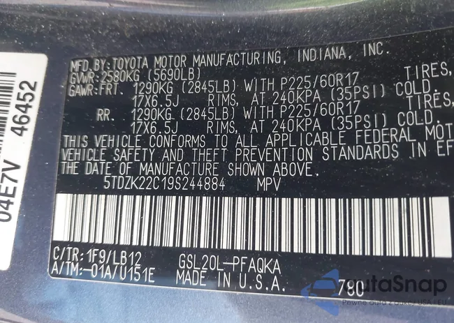 5TDZK22C19S244884: 42878313