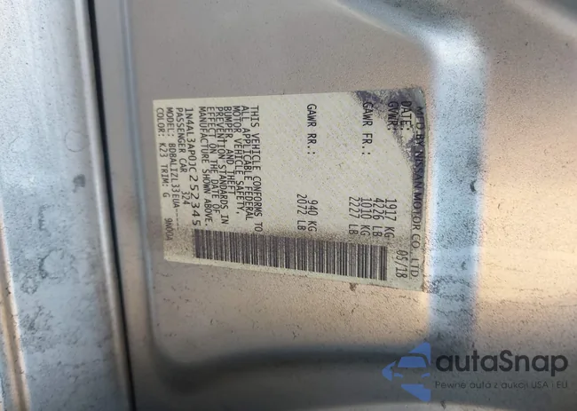 1N4AL3AP0JC252345: 42877582