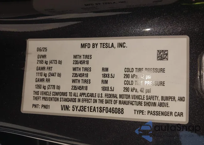 5YJ3E1EA1SF046088: 42878817