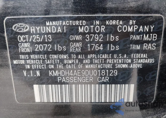 KMHDH4AE9DU018129: 42878828