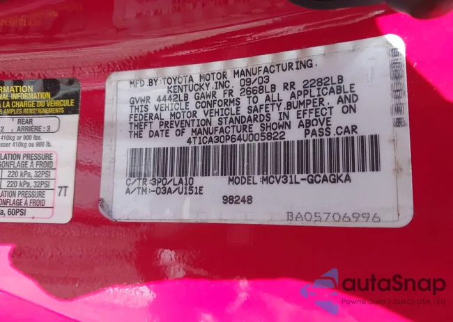 4T1CA30P64U005822: 42878998