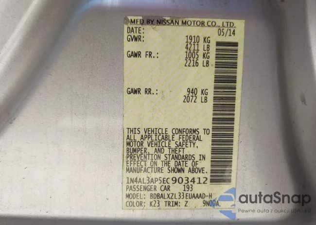 1N4AL3AP5EC903412: 42879116