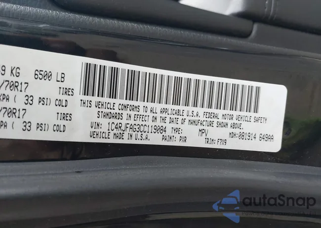 1C4RJFAG3CC119084: 42879202