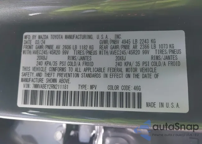7MMVABEY2RN211181: 42878425