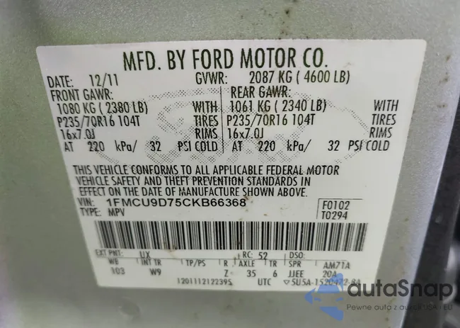 1FMCU9D75CKB66368: 42879737