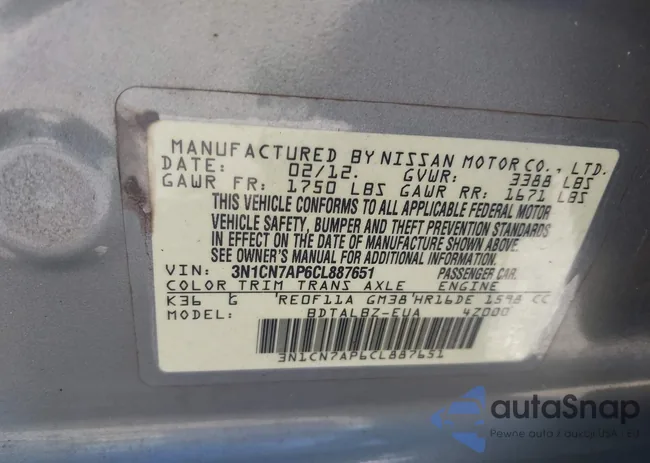 3N1CN7AP6CL887651: 42879853