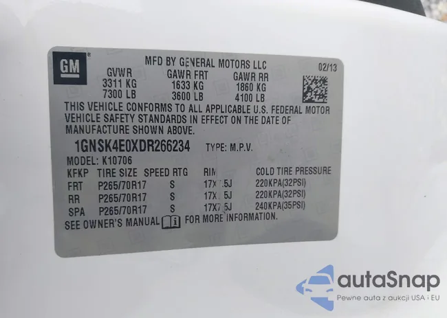 1GNSK4E0XDR266234: 42879948