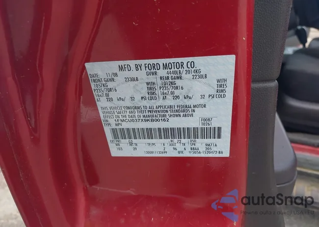 1FMCU037X9KB00162: 42879954