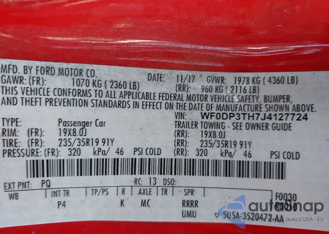 WF0DP3TH7J4127724: 42879974