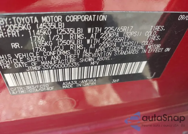 JTMBF33V29D005335: 42879977