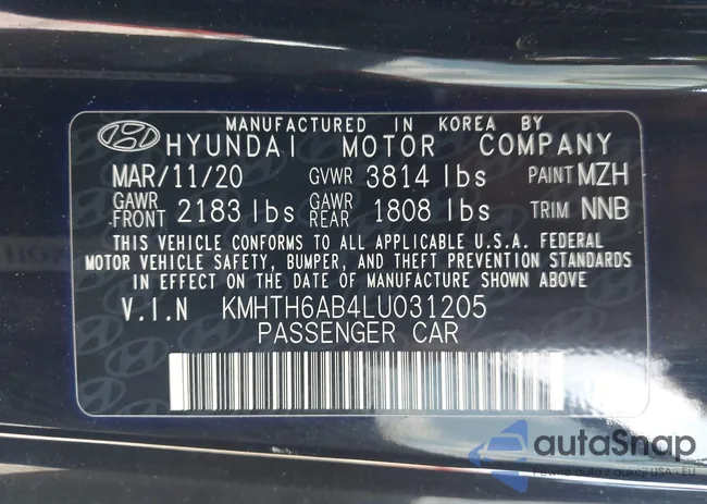 KMHTH6AB4LU031205: 42880092