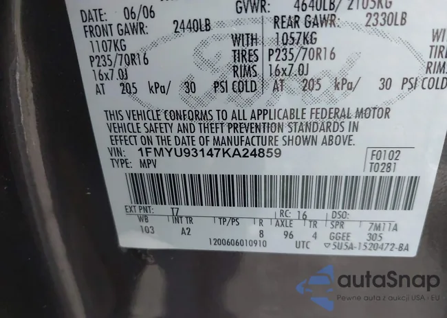 1FMYU93147KA24859: 42880156