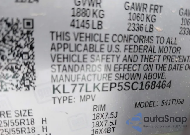 KL77LKEP5SC168464: 42880231