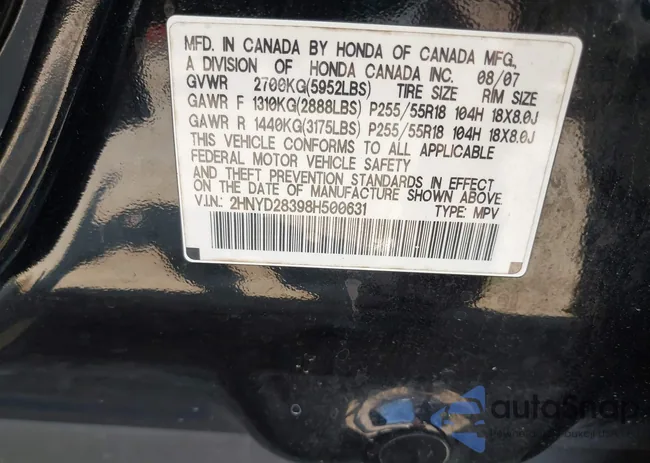 2HNYD28398H500631: 42880258