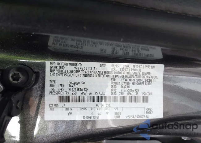 1FADP3F20FL362611: 42880323