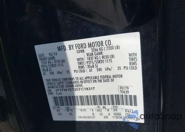 1FTFW1ET2EFC18317: 42879520