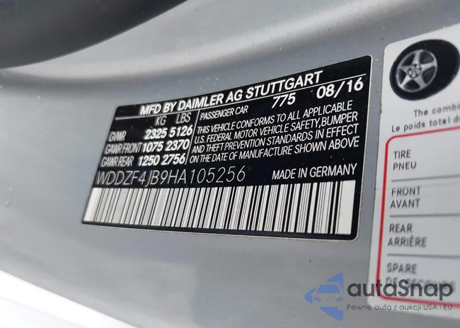 WDDZF4JB9HA105256: 42881012