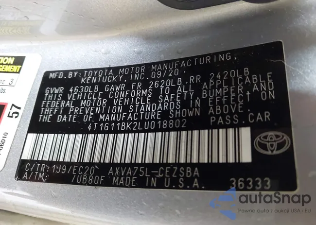 4T1G11BK2LU018802: 42881091