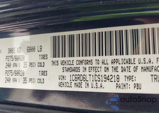 1C6RD6LT1CS194218: 42881134