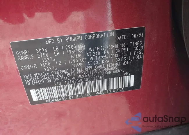 4S4BTGPD3S3115965: 42881142