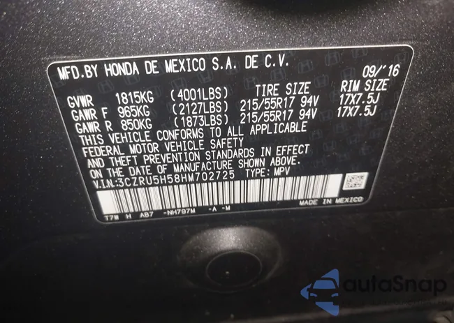 3CZRU5H58HM702725: 42881287