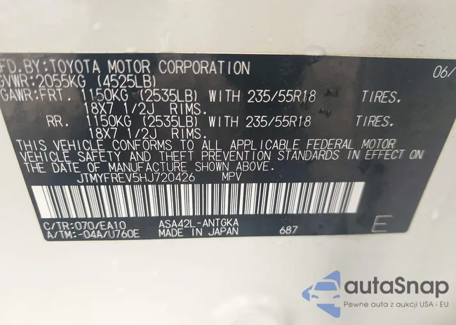 JTMYFREV5HJ720426: 42880365