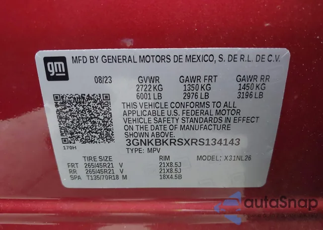 3GNKBKRSXRS134143: 42880455