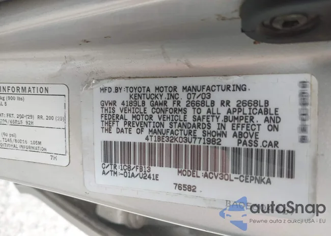 4T1BE32K03U771982: 42881806