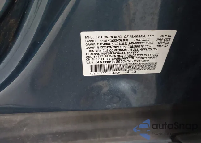 5FNYF5H51GB004875: 42881867