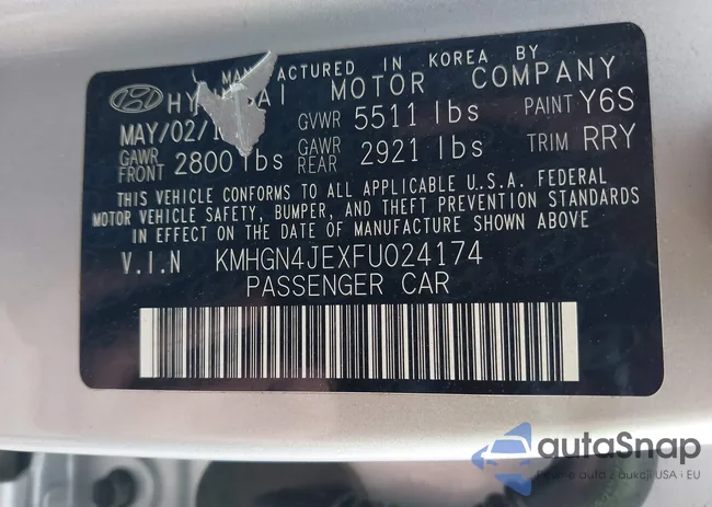 KMHGN4JEXFU024174: 42882189