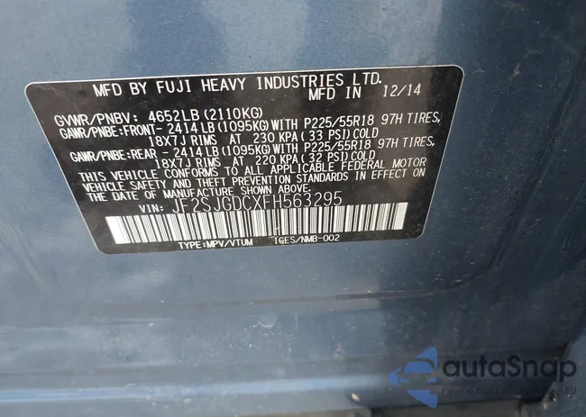 JF2SJGDCXFH563295: 42882268