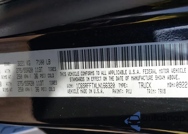 1C6SRFFTXLN166320: 42881465