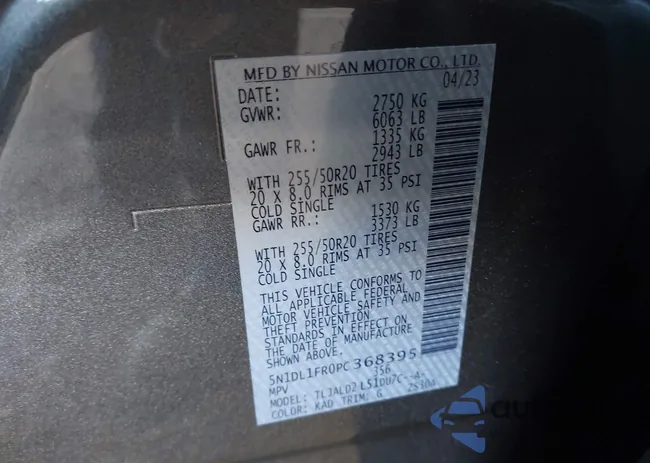 5N1DL1FR0PC368395: 42881552