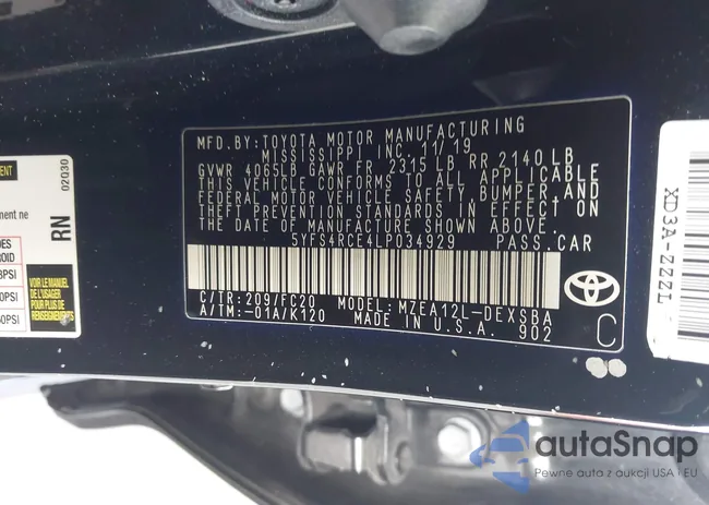 5YFS4RCE4LP034929: 42881619