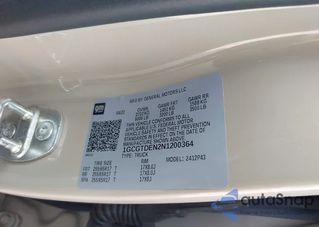 1GCGTDEN2N1200364: 42882920