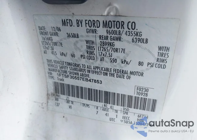 1FTSF30557EB47853: 42882987