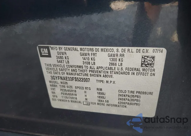 3GYFNAE33FS522007: 42883157