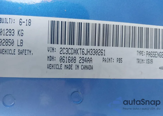 2C3CDXKT6JH330261: 42883180