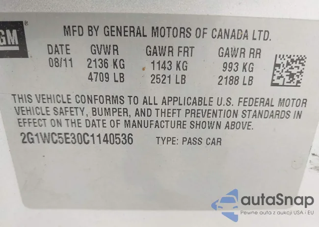 2G1WC5E30C1140536: 42882452