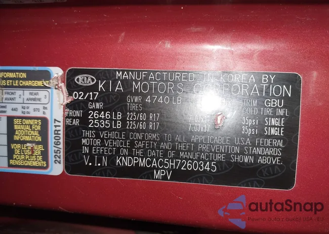 KNDPMCAC5H7260345: 42882497