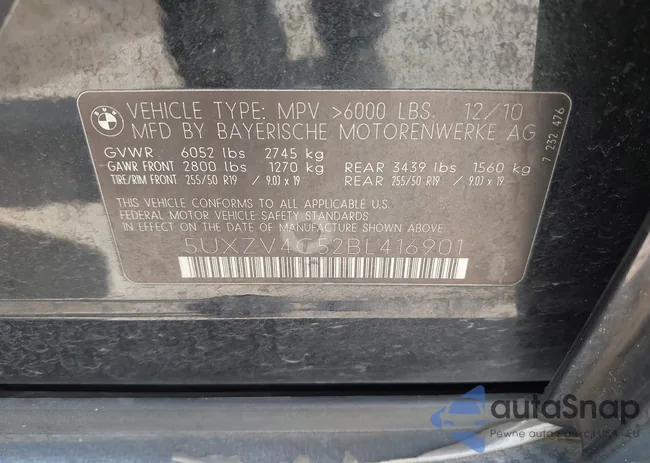 5UXZV4C52BL416901: 42883830