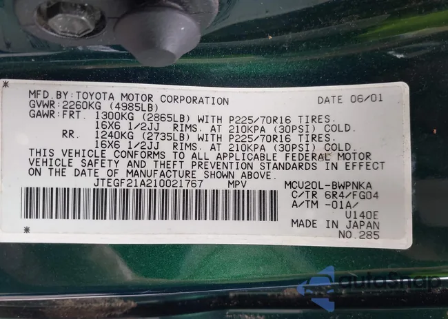 JTEGF21A210021767: 42883929