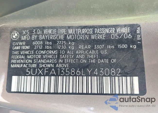 5UXFA13586LY43082: 42884052