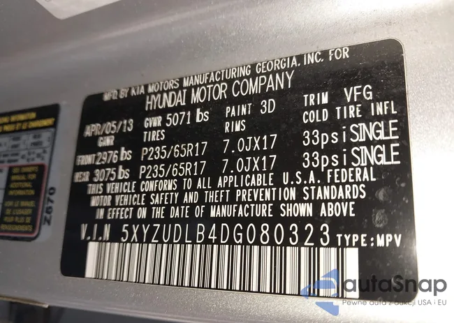 5XYZUDLB4DG080323: 42884115