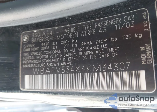 WBAEV534X4KM34307: 42883356