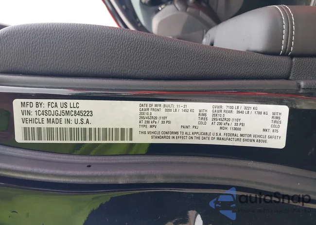 1C4SDJGJ5MC845223: 42883564